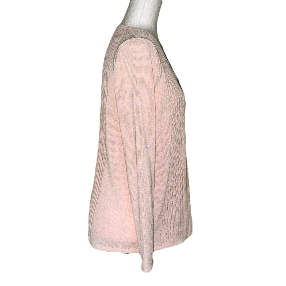 J. McLaughlin Donovan Light Pink Knit Pullover V-Neck Sweater - S - Picture 6 of 12
